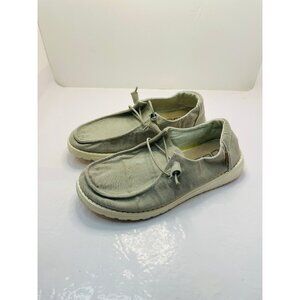 Hey Dude Wendy Chambray Light Grey Slip On Shoes Size 9